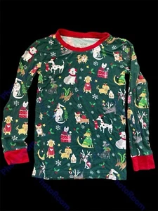 Little Sleepies Green/Res/Multicolored Christmas Dogs Bamboo PJ Top-5-6 - Picture 1 of 6