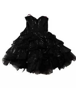 Betsey Johnson Black Sequin Cocktail Dress Size 0 - Picture 1 of 6