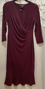 Abito tubino Lauren Ralph Lauren increspato taglia 4 elasticizzato lunghezza media nuovo - Foto 1 di 10