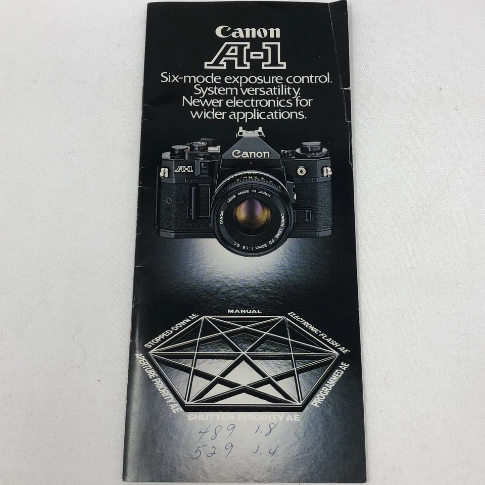 复古 1978 年 CANON A-1 广告宣传册邮件酒吧 CE01-099B 0678D60 日本 — 第 1/4 张图片