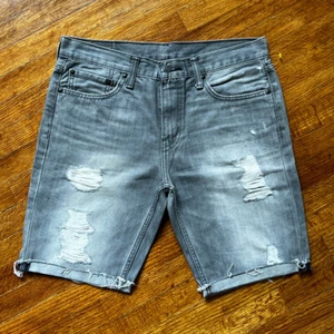 Pantalones Cortos Levis Denim Hombres 32 Negros Desteñidos 511 Algodón Distress Dobladillo Crudo Pantalones Cortos - Imagen 1 de 22
