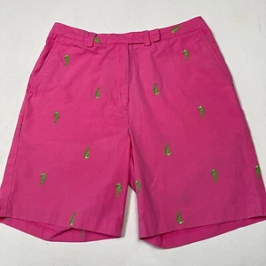 Tommy Hilfiger Golf Womens Shorts Pink Embroidered Sea Horse Bermuda Size 6 - Picture 1 of 12