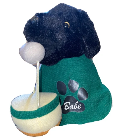 Stuffed Animal Black Lab Dog Michigan State Mascot Factory Black Dog Cover