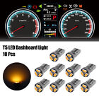 10 Pcs T5 Led Car Dashboard Light Yellow 3014 Dashboard Indicator Panel Bulb