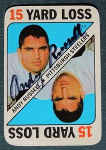 Tarjeta de juego Topps 1971 autografiada por Andy Russell estrella de los Pittsburgh Steelers -- - Imagen 1 de 1