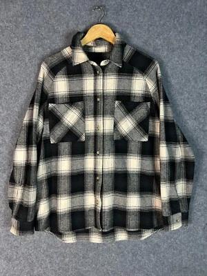 Ripcurl Shirt Mens Size Medium Black Plaid Long Sleeve Button Up Casual Pockets - Image 1 of 4