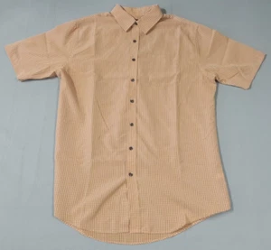 CROFT & BARROW Short Sleeve Button Up Orange W/Stripes Mens Shirt - Size LT - Picture 1 of 9