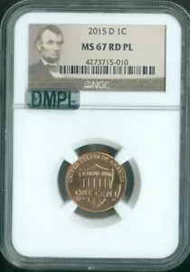 2015-D Lincoln Cent NGC MS67 RD PL MAC Quality - Picture 1 of 2