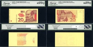 2 ERROR NOTES Croatia 1993 (ND 1994) 20 Kuna Narodna Banka Hrvatske PARTIAL PRIN - Picture 1 of 7