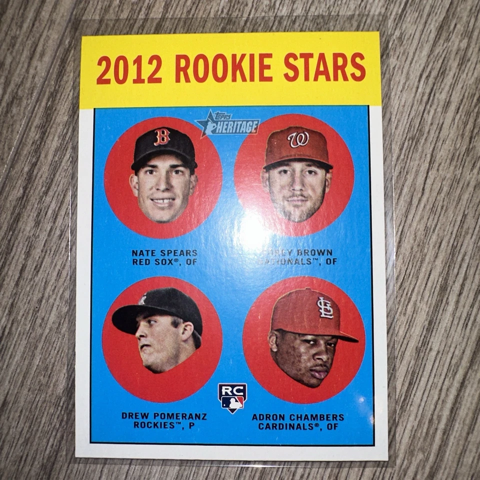 2012 Topps Heritage - #321 Drew Pomeranz Nate Spears Corey Brown Adron Chambers - Image 1 of 4