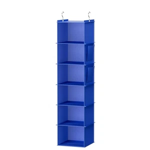 Hanging Closet Organizer, 6-Shelf Closet Hanging Storage Shelves, Blue - Picture 1 of 6