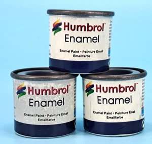 HUMBROL Enamel Model Paint - 14ml Pot x 3 - No. 123 Extra Dark Sea Grey Satin - Picture 1 of 3