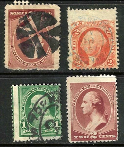 MISPERFS DOUBLE PERF Sc #210 279 2 Cent Wash 1 Cent Franklin 1883 etc US 19B43 - Picture 1 of 3