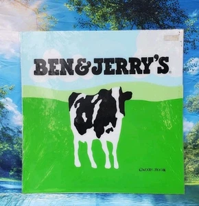 Vintage Woody Jackson Poster Art On Plexiglas Cow Ben & Jerry's Vermont 28" X 28 - Picture 1 of 8
