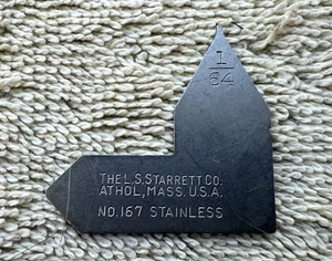 VINTAGE STARRETT 1/64 RADIUS GAGE NO.167 & UMB THREAD GAGE - Picture 1 of 4