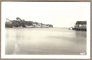 New Harbor, ME RPPC Panoramic Harbor View - Lorimer E. Brackett #457 - Picture 1 of 2