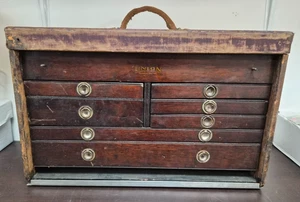1910s Union Tool Chest Box Machinist Near Complete Antique w/ Assorted Tools AA - Picture 1 of 9