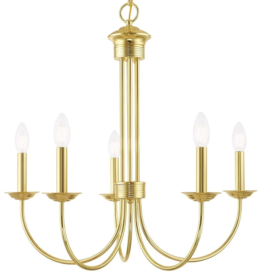 Livex Lighting 42685-02 Estate 5 Light Polished Brass Indoor Gold