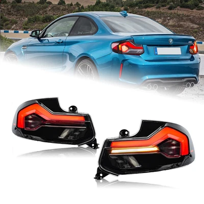 Pair Red OLED Tail Lights For 14-20 BMW 2 Series F22 F23  M2 Animation - Image 1 of 4