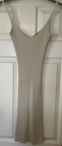 Missguided beige bodycon ribbed dress ladies size 6 - Picture 1 of 5
