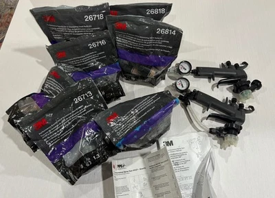 Pair Of 3M Performance Spray Gun With 7 Bags Of Gravity HVLP atomizing Head Kits - Image 1 of 4