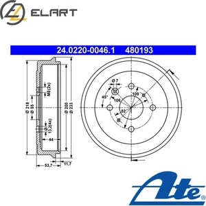 2x BRAKE DRUM 24.0220-0046.1 FOR PEUGEOT 108107 CITROËN C1/II TOYOTA AYGO/Van - Picture 1 of 9