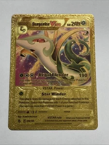 Pokemon Serperior VSTAR Gold Foil Fan Art Textured Collector Card HP 240  - Picture 1 of 2
