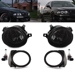 NEBELSCHEINWERFER LAMPEN SCHWARZ SMOKED PASSEND FÜR BMW E46 E39 M TECH SPORT M3 M5+HB4 GLÜHBIRNEN - Bild 1 von 4