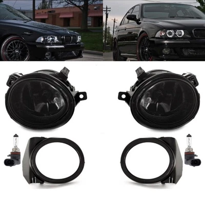 NEBELSCHEINWERFER LAMPEN SCHWARZ SMOKED PASSEND FÜR BMW E46 E39 M TECH SPORT M3 M5+HB4 GLÜHBIRNEN - Bild 1 von 4