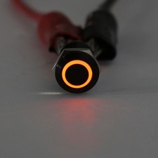 12V 4Pin 12mm LED Light Metal Push Button Momentary Switch Black Waterproof