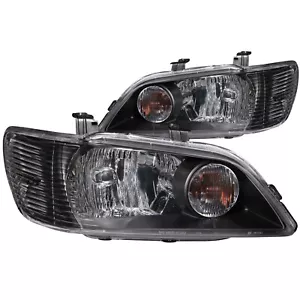 ANZO 121101 for 2002-2003 Mitsubishi Lancer Crystal Headlights Black - Picture 1 of 10