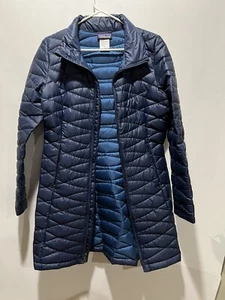 Patagonia Radalie Parka Puffer Long Jacket Womens Small Trench Coat Navy (B-143) - Imagen 1 de 10