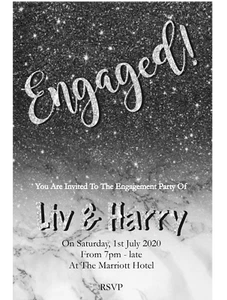 10 Personalised Glitter Engagement Wedding Birthday Baby Shower Invitations - Picture 1 of 24