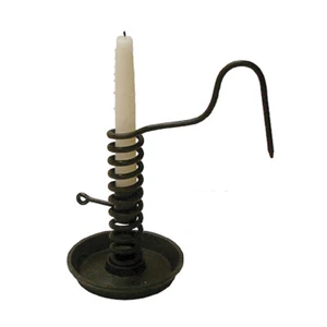 10" Iron Spiral Courting Candle Holder- Antique Vintage Reproduction - Picture 1 of 4