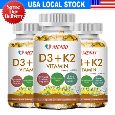 Vitamina K2 (MK7) con suplemento D3 10.000 UI, cápsulas BioPerine, salud inmune Foto 1 de 4