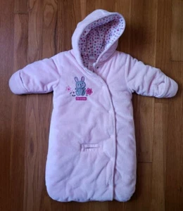 Child Of Mine by Carter's Pink Bunting Winter Snow Suit Size 6-9 Months Car Pram - Picture 1 of 4