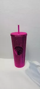 Starbucks 2022 Vaso Sangría Cromo Rosa Tachonado Holiday Venti 24oz EE. UU. NUEVO - Imagen 1 de 3