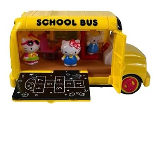 Hello Kitty School Bus Sanrio Desk 3 Figurines Plastic Pretend Play Preschool - Picture 1 of 12