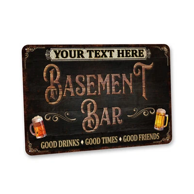 Personalized Basement Bar Sign Garage Bar Home Bar Decor Metal Sign 108122002184 - Image 1 of 4