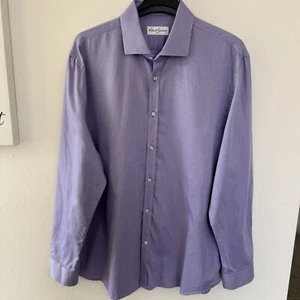 ROBERT GRAHAM Long Sleeve Button Down Tailored Fit Shirt, Lilac, Size 18.5/47 - Picture 1 of 11