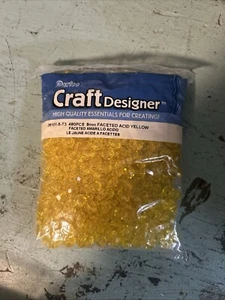 NOS Darice 8mm Faceted Acid Yellow Plastic Beads 480 pcs 06101-5-t3 - Picture 1 of 4