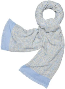 Tory Burch Damen Leinenmischung T-Logo länglicher Schal - hell chambray blau - Bild 1 von 1