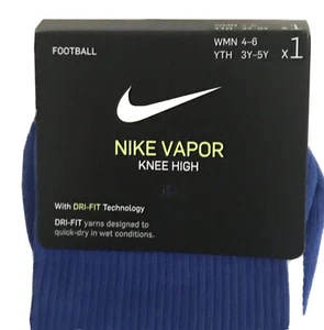 New Nike Vapor Knee High 2 Pair Women 4-6 Blue White YTH 3Y-5Y Thailand - Picture 1 of 12