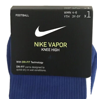 New Nike Vapor Knee High 2 Pair Women 4-6 Blue White YTH 3Y-5Y Thailand - Image 1 of 4