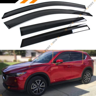 PARA 17-24 MAZDA CX5 CX-5 TEÑIDO HUMO CLIP-ON VENTANA VISERA PROTECTOR LLUVIA DEFLECTORES Foto 1 de 4