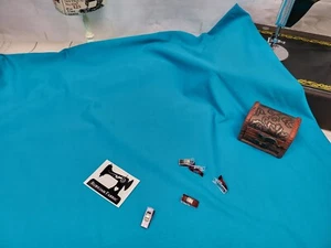 PEACOCK BLUE cotton elastane jersey knit fabric 4 way stretch fabric 185cm wide - Picture 1 of 7
