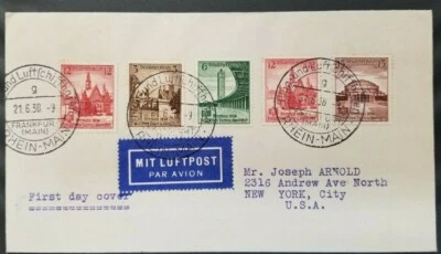 Germany Mi 665-668 Sc 486-489 1938 Third Reich Gymnastics Sports Breslau FDC - Image 1 of 3