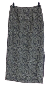 SK14218- DANA BUCHMAN Women 23% Wool Straight Pencil Skirt Long Paisley Boho 8 - Picture 1 of 7