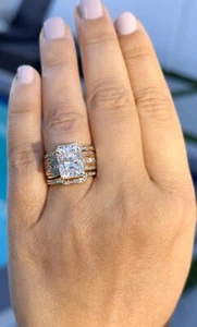 Radiant Cut Diamond Engagement Ring IGI Certified 14k Solid Yellow Gold 6.00ctw - Picture 1 of 13