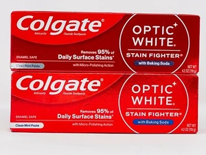 Colgate Optic White Stain Fighter Clean Mint Toothpaste 4.2 oz 119 g New - Picture 1 of 3